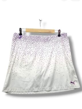 Puma Drycell Golf Skort Womens Large White Purple‎ Pickleball Tennis Sports